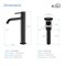 Kibi Circular Single Handle Bathroom Vessel Sink Faucet with Pop Up Drain C-KBF1009MB-KPW101MB - alternate 2